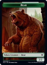 Bear // Food (18) Double-sided Token [Throne of Eldraine Tokens]